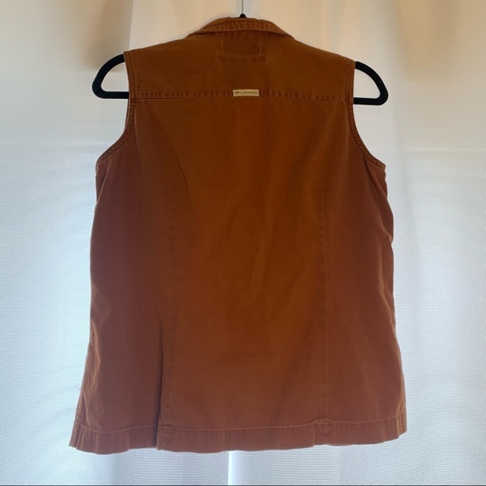 Columbia Women's Button Down Top Sleeveless Burnt Orange Rust Orange Columbia M - Picture 2 of 6